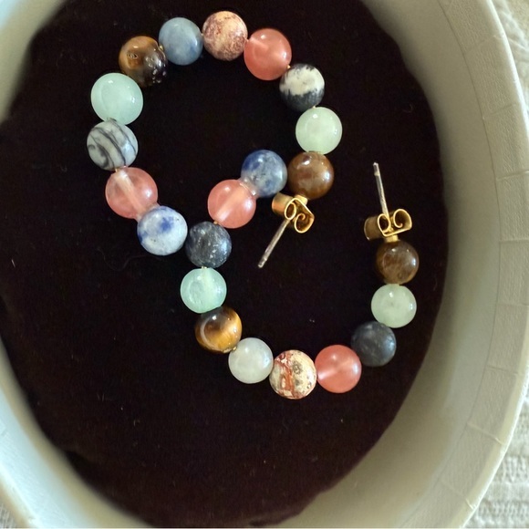 Madewell Jewelry - Madewell Semiprecious Beaded Hoop Earrings